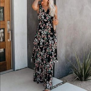 Portland Floral Wrap Maxi Dress